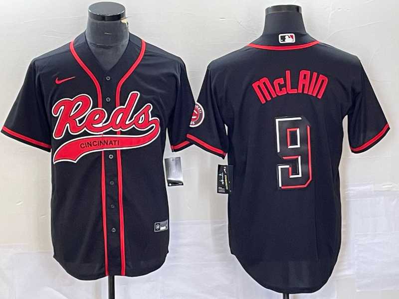 Men%27s Cincinnati Reds #9 Matt McLain Black 2023 City Connect Cool Base Stitched Jersey